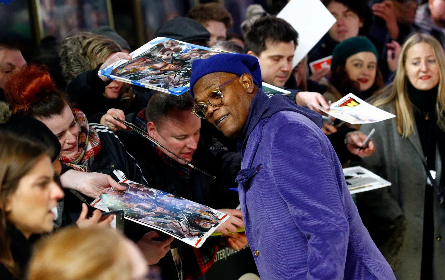 Näitleja Samuel L. Jackson «Klaas» esilinastusel