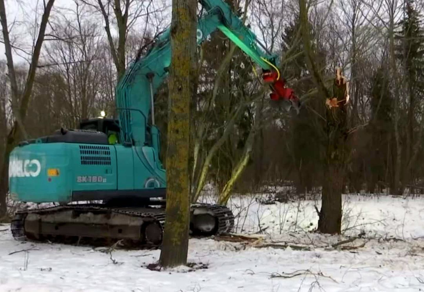 Тракторам иногда необходимо расчистить путь, чтобы добраться до поваленных или опасных деревьев.
