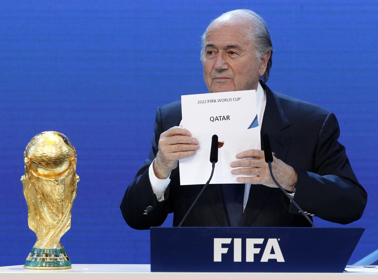 Endine FIFA president Sepp Blatter.
