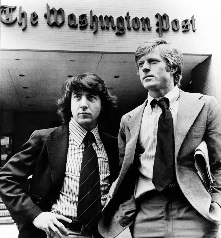 Robert Redford ja Dustin Hoffman kehastasid uurivaid ajakirjanikke Watergate’i skandaali käsitlevas draamas «Kõik presidendi mehed» (1976).