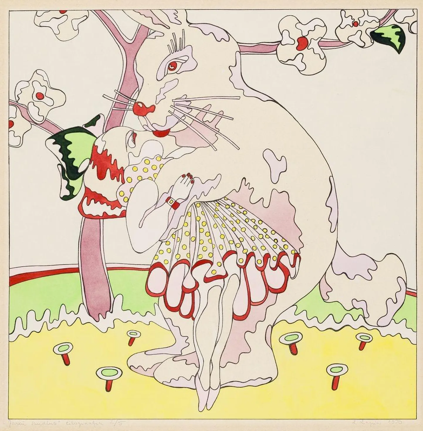Leonhard Lapin «Jänku suudlus» (1970). Eesti kunstimuuseumi kogu.
