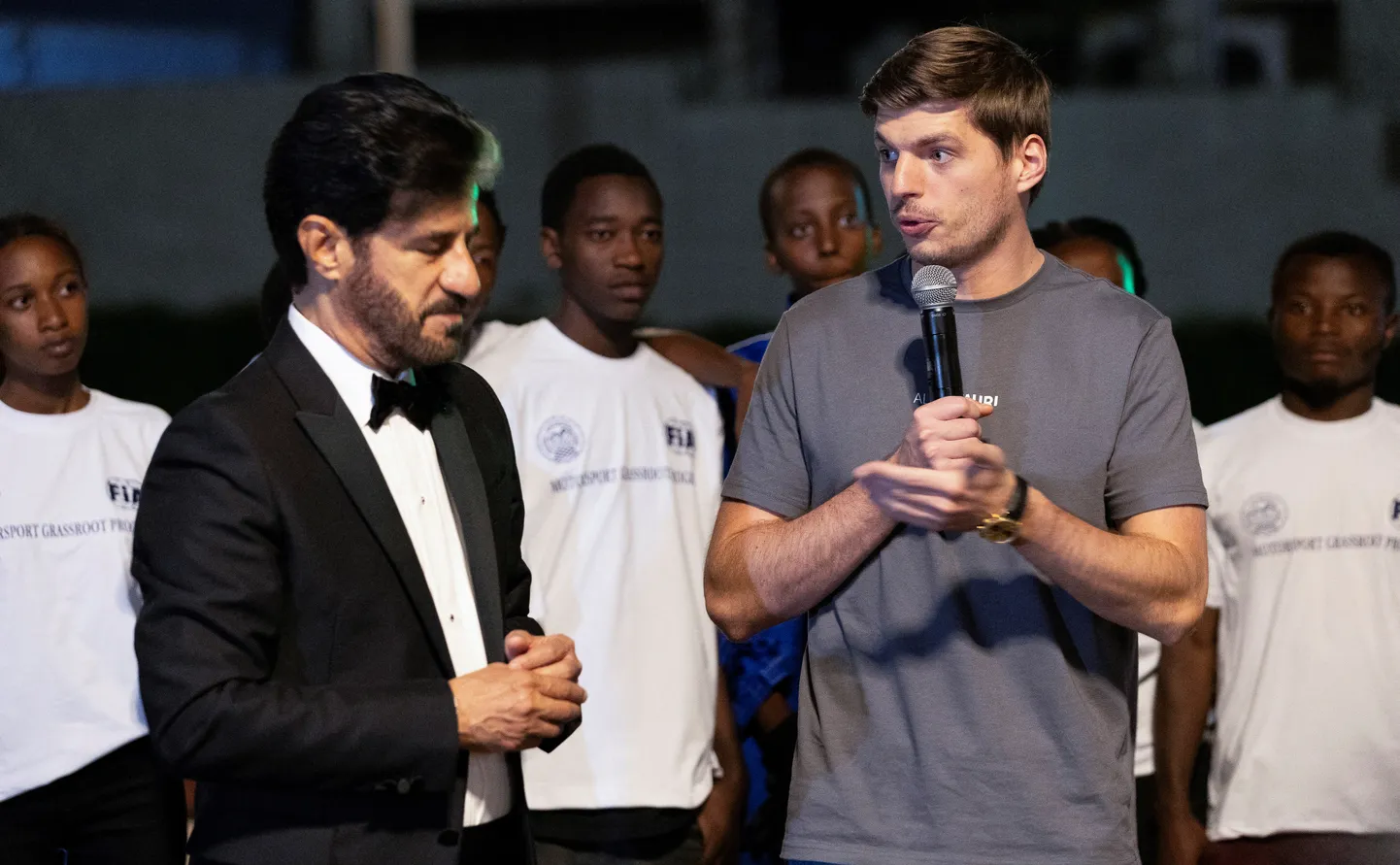 FIA president Mohammed Ben Sulayem ning vormeliäss Max Verstappen.