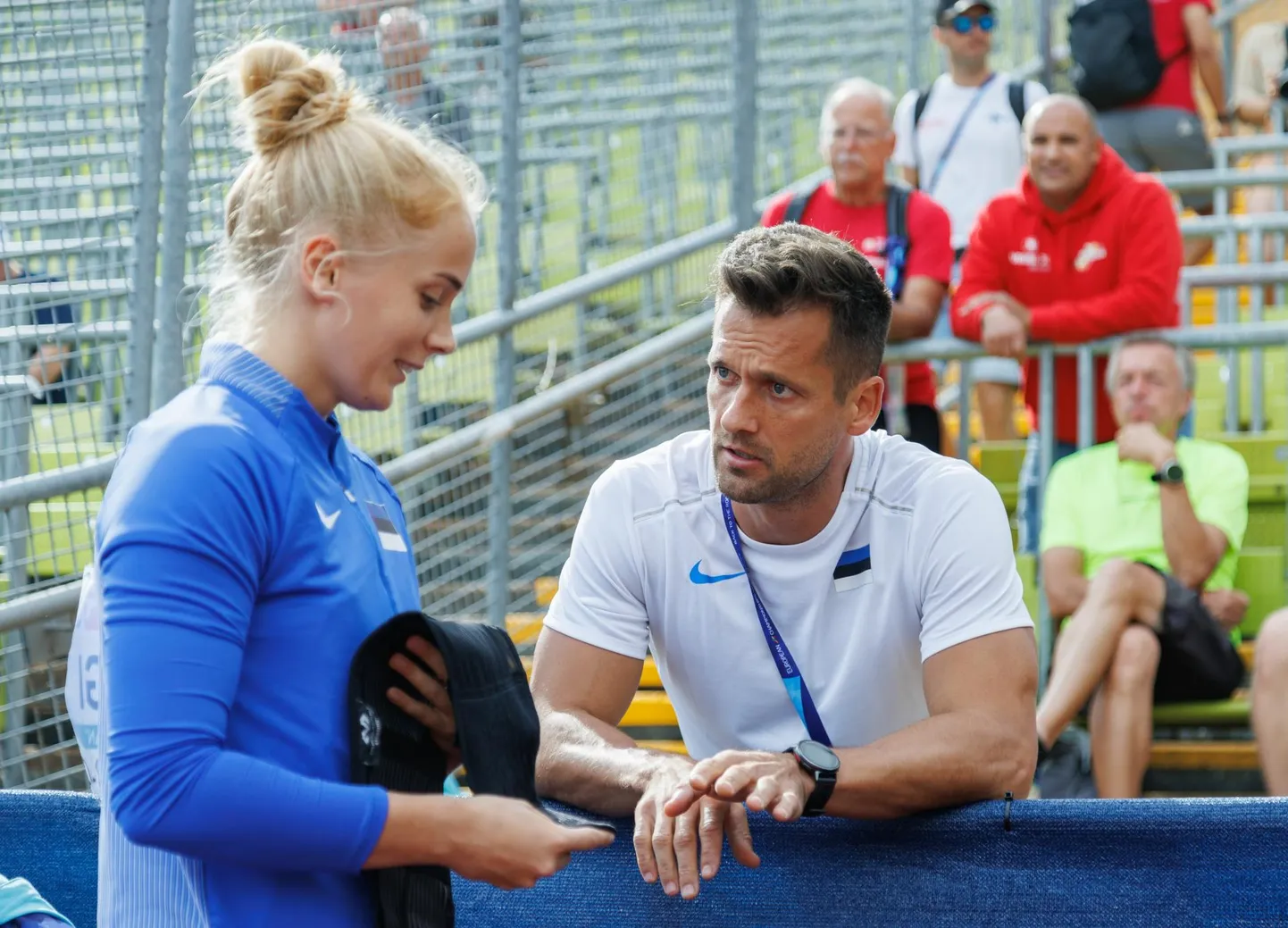 Gedly Tugi Münchenis Euroopa meistrivõistlustel koos abilise, Eesti odaviske rekordi omaniku Magnus Kirdiga