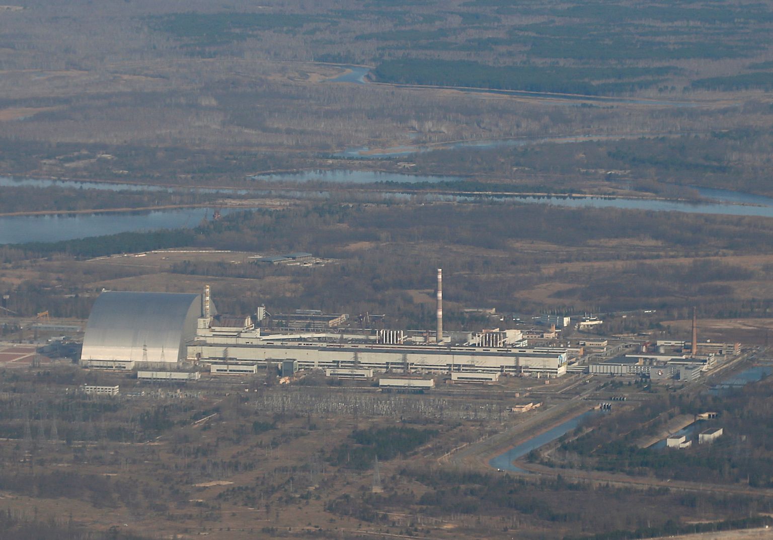 Aerofoto Ukraina Tšornobõli tuumaelektrijaamast aprillis 2021.