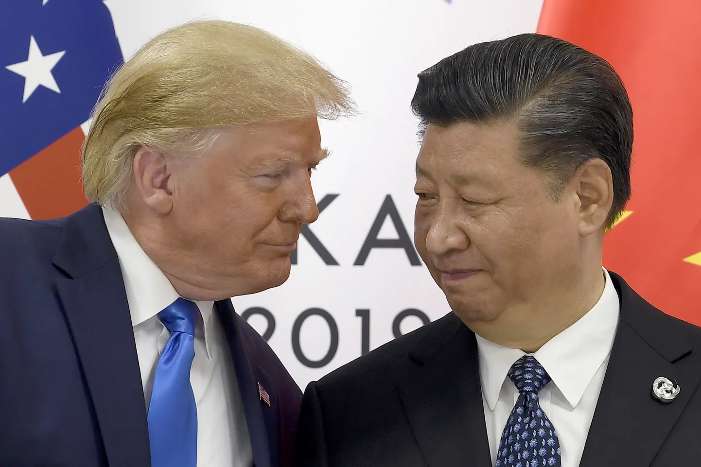 USA presidendivalimised võitnud Donald Trump kohtumas Hiina president Xi Jinpingiga oma esimese ametisoleku ajal 2019. aastal.