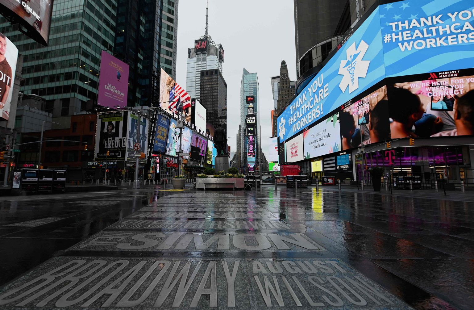 9.aprill 2020 Times Square, New York.