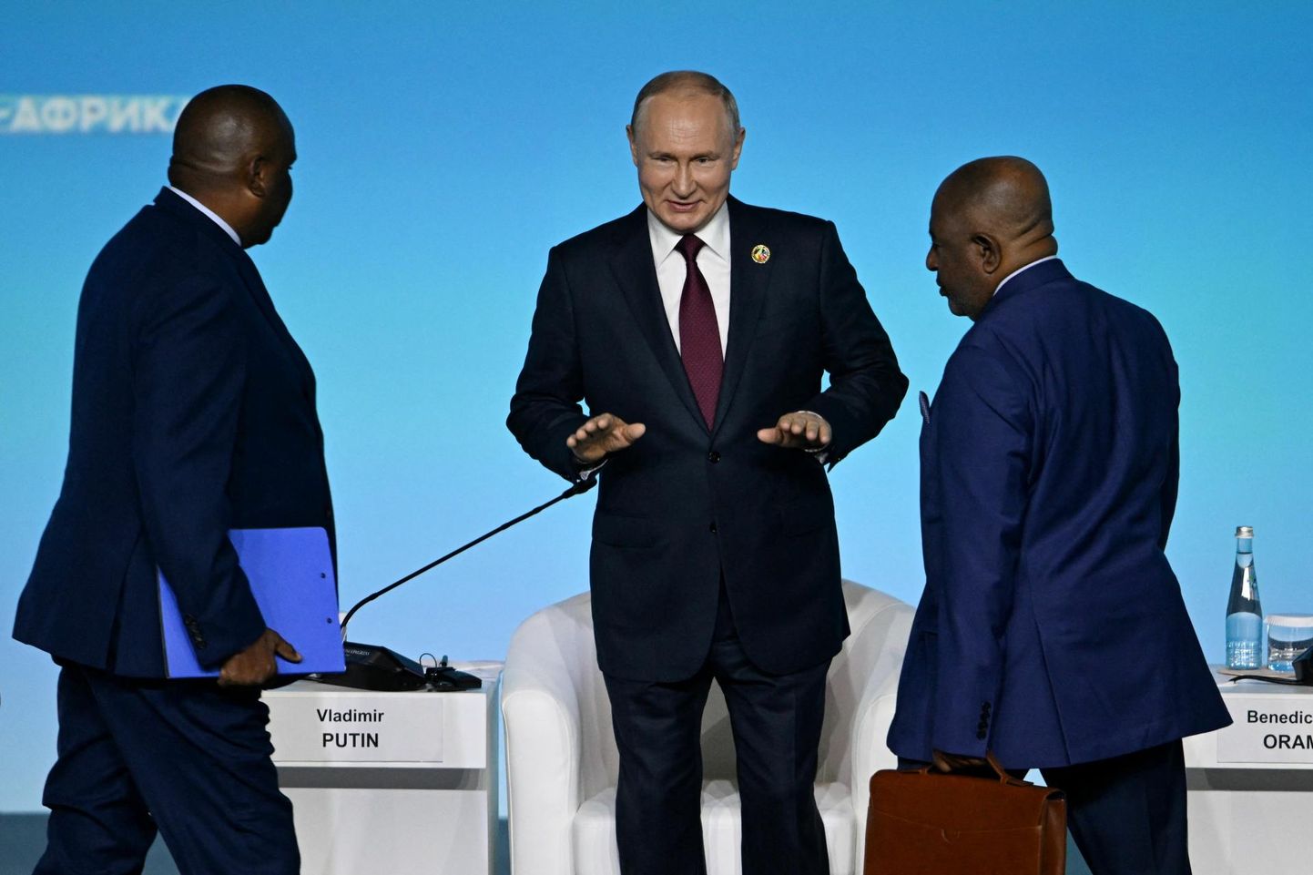 Venemaa riigipea Vladimir Putin eile Aafrika tippkohtumise avapäeval Peterburis. FOTO: Pavel Bednjakov/Sputnik/Reuters/Scanpix