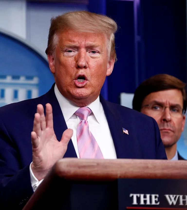 USA president Donald Trump Valges Majas pressikonverentsil.