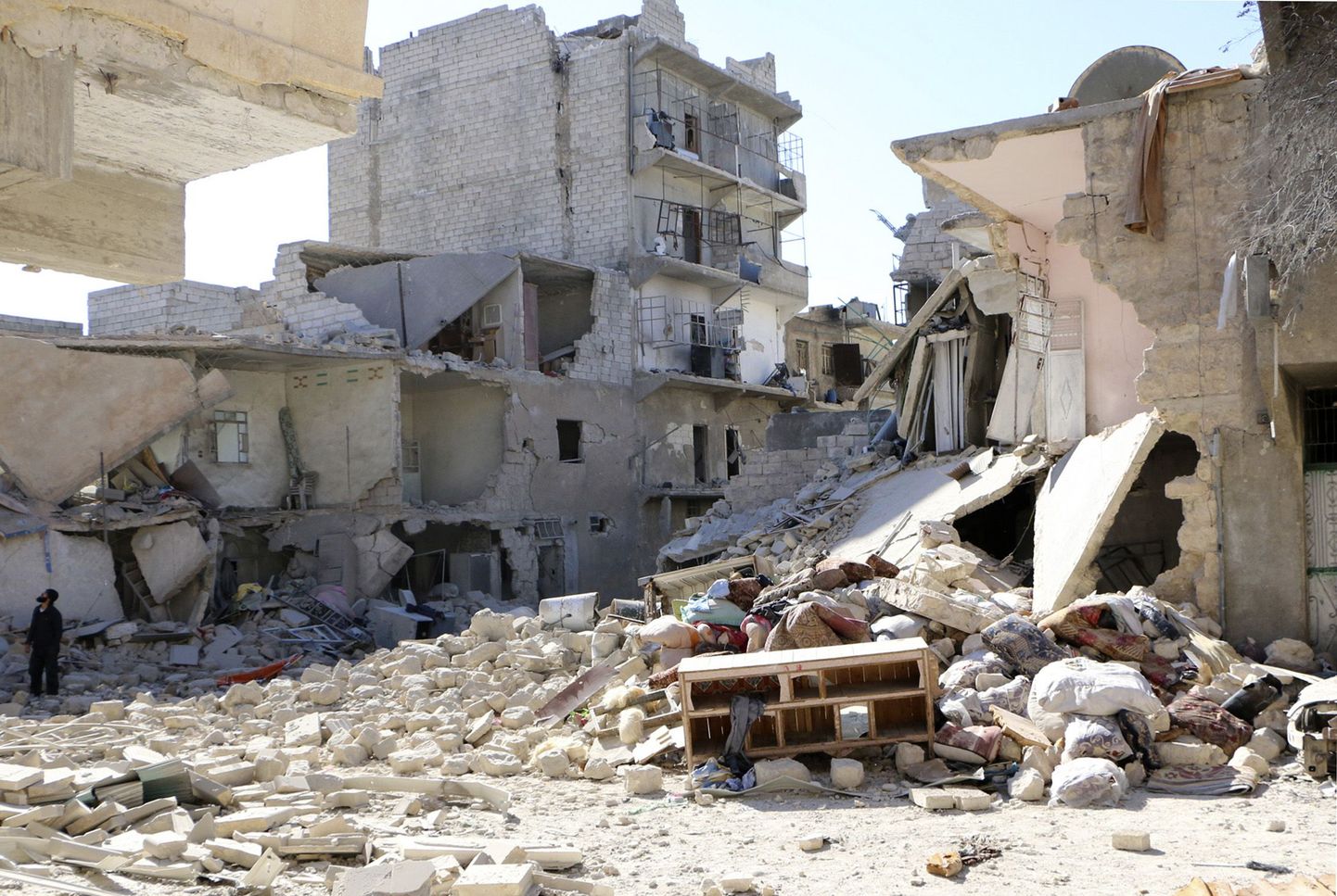 Süüria kodusõjas rusudeks muudetud al-Myassar, mis asub Aleppo naabruses.