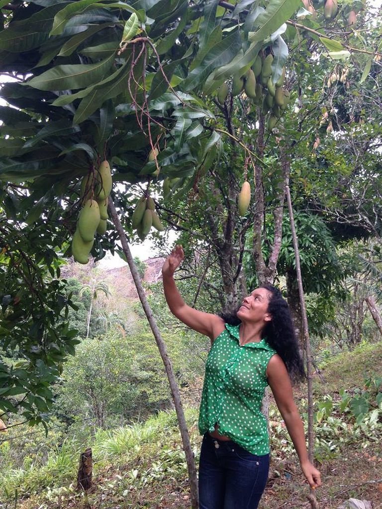 Indira oma koduaias Panamal