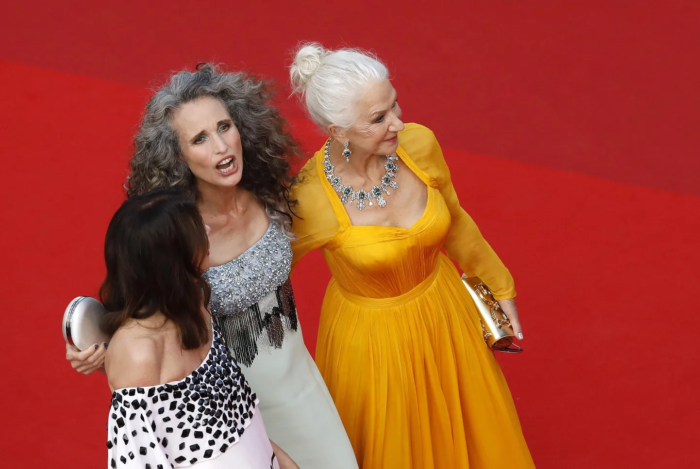 Iris Berben (vasakult), Andie MacDowell ja Helen Mirren Cannes'i filmifestivalil.