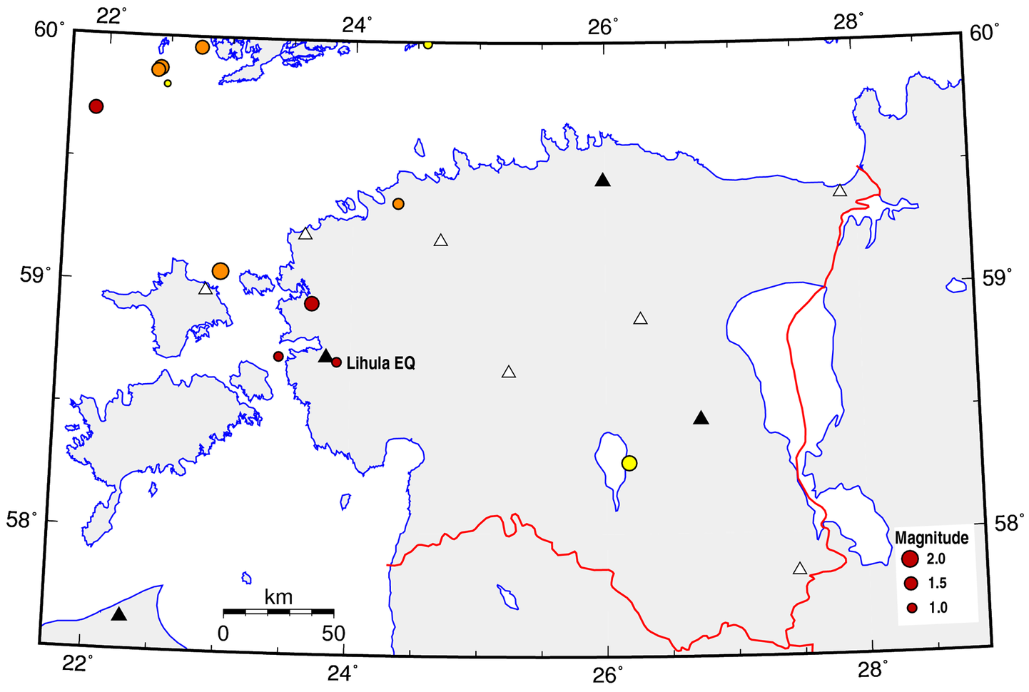Eesti geoloogiateenistuse andmete järgi registreeriti üleeile lõuna paiku Lihula lähedal tänavu juba kolmas maavärin, mille sügavuseks hinnati 4 kilomeetrit ja magnituudiks 1.