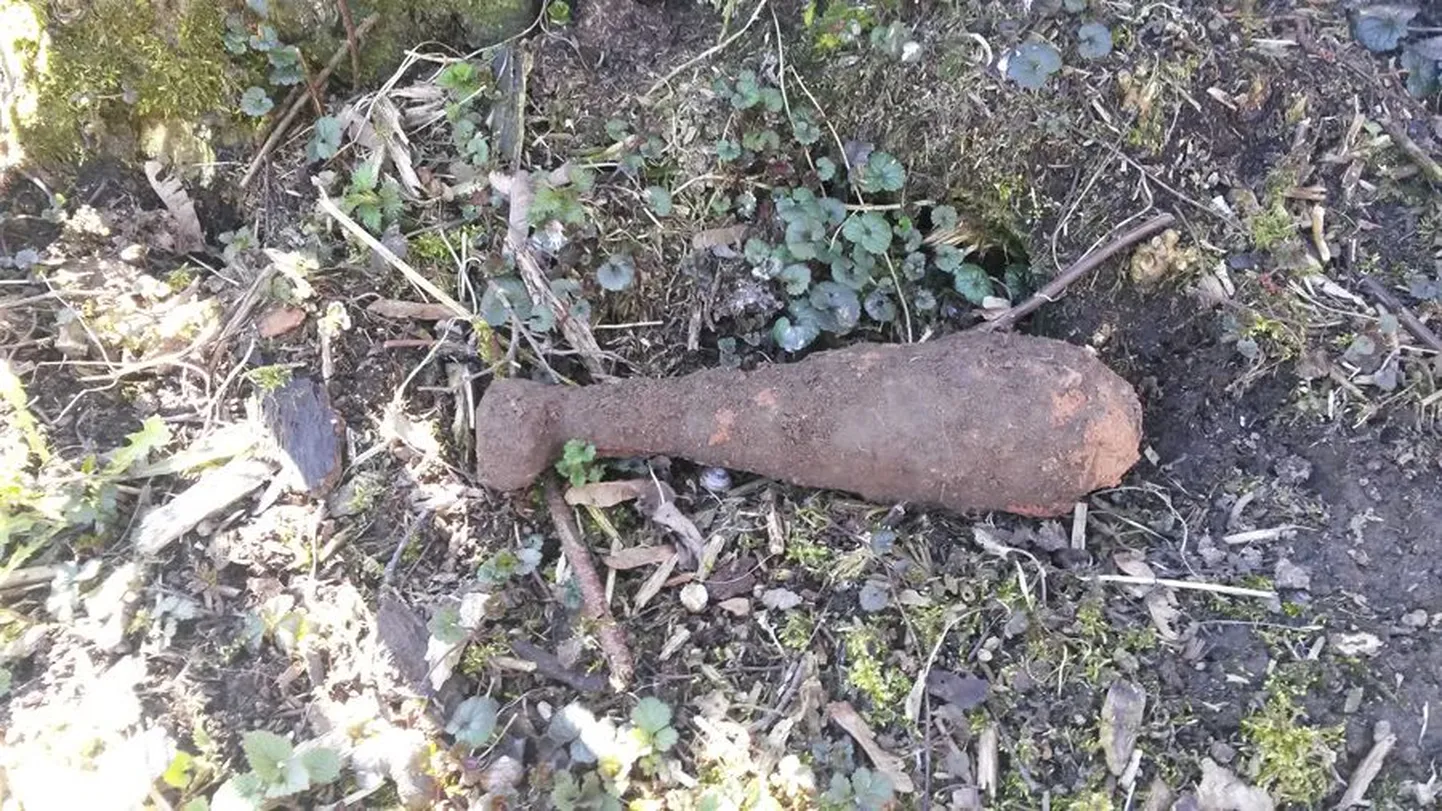 Umbes 30 sentimeetri pikkune lõhkekeha tuli maa seest välja Viljandi vallas Väljaotsa talu juures.