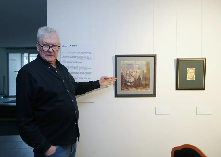 Mart Erik alustas näituse tutvustamist Leili Muuga maalist «Kohvikus. Kahtlejad».
