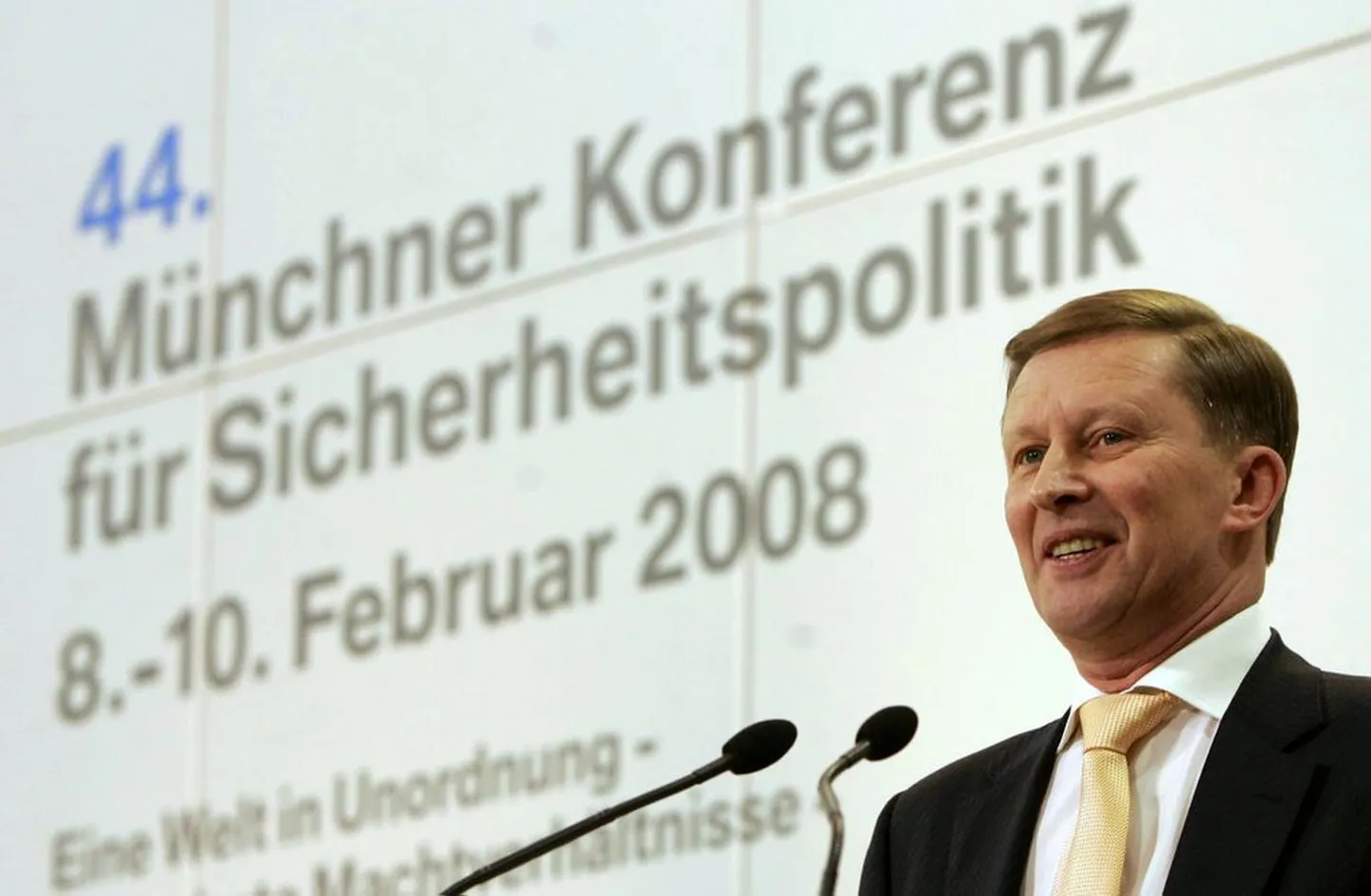 Venemaa esimene asepeaminister Sergei Ivanov esinemas Müncheni julgeolekupoliitika konverentsil..