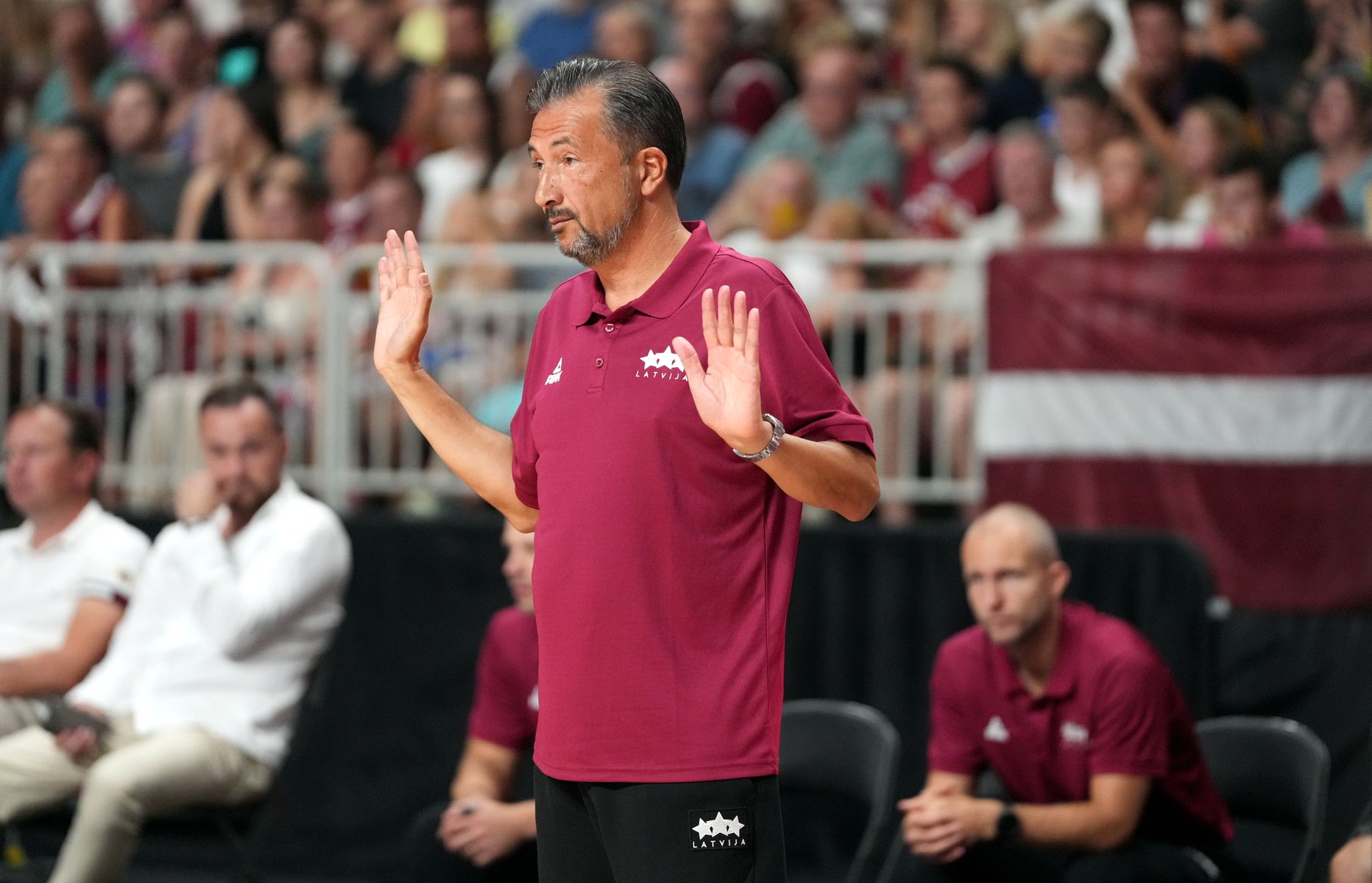 Latvijas vīriešu basketbola valstsvienības galvenais treneris Luka Banki.