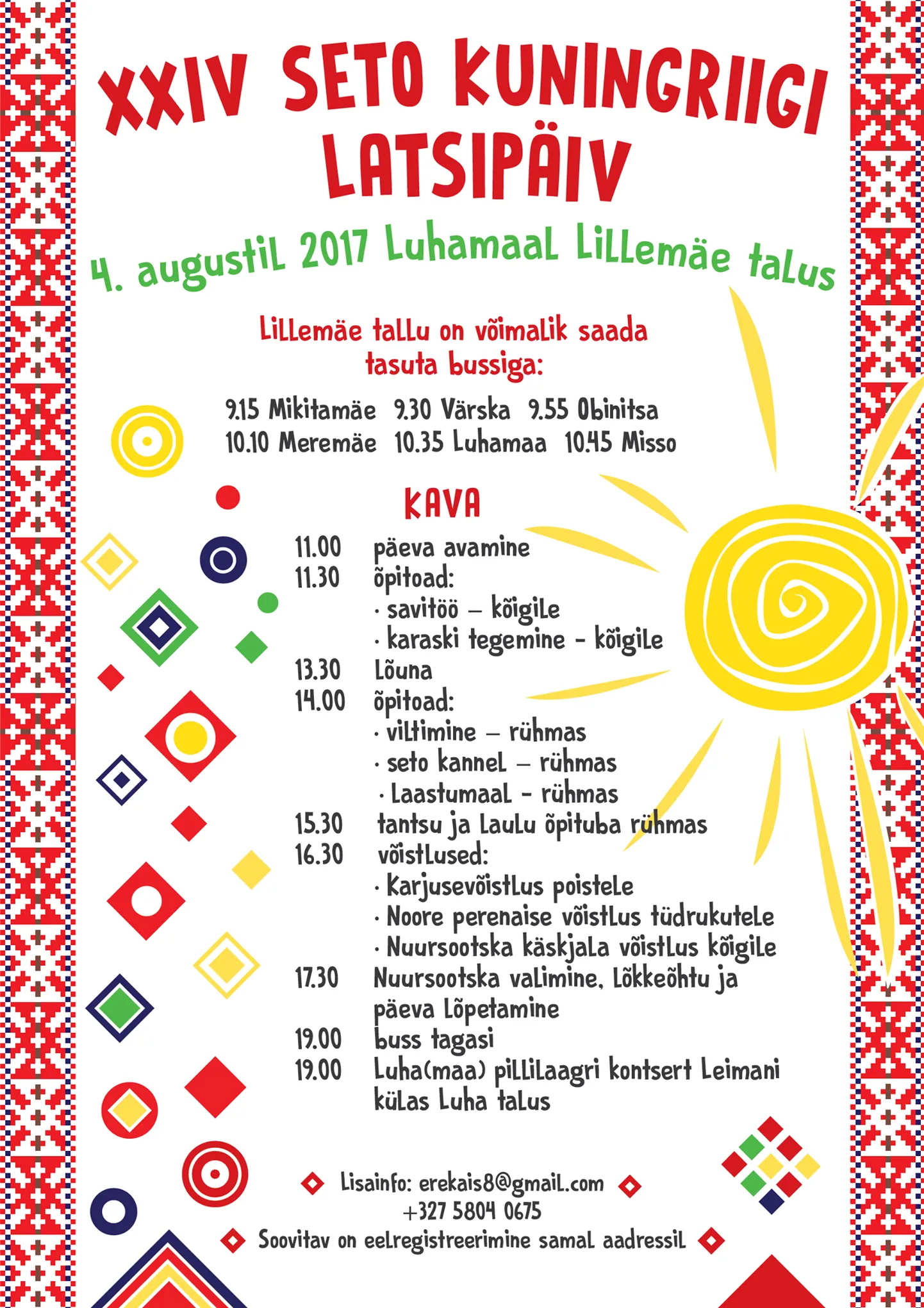 XXIV Seto Kuningriigi lastepäev toimub 4. augustil Lillemäe talus