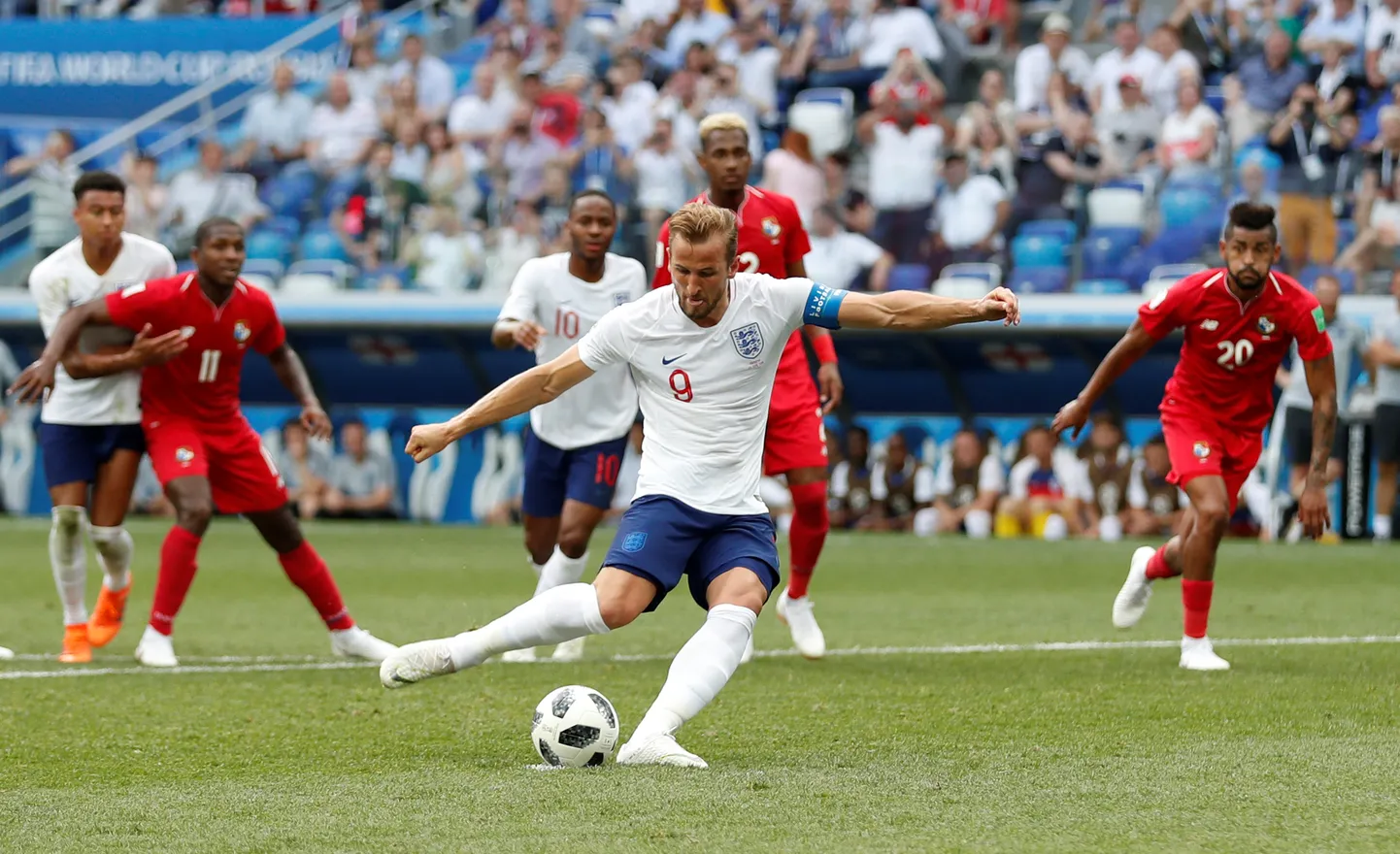 Inglismaa ja Panama kohtumine MMil. Harry Kane tõusis ühtlasi viie tabamusega turniiri suurimaks väravakütiks.