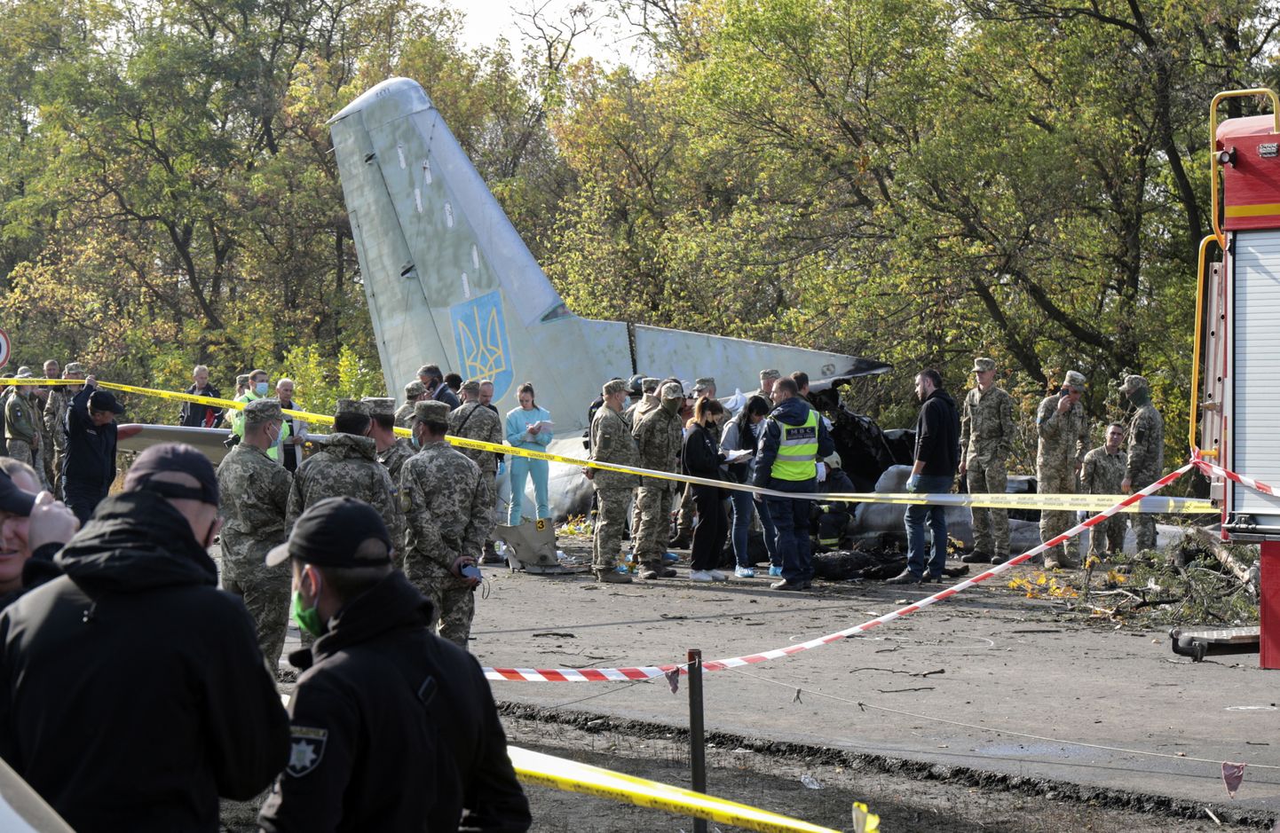 Ukraina transpordilennuk An-26 pärast õnnetust.