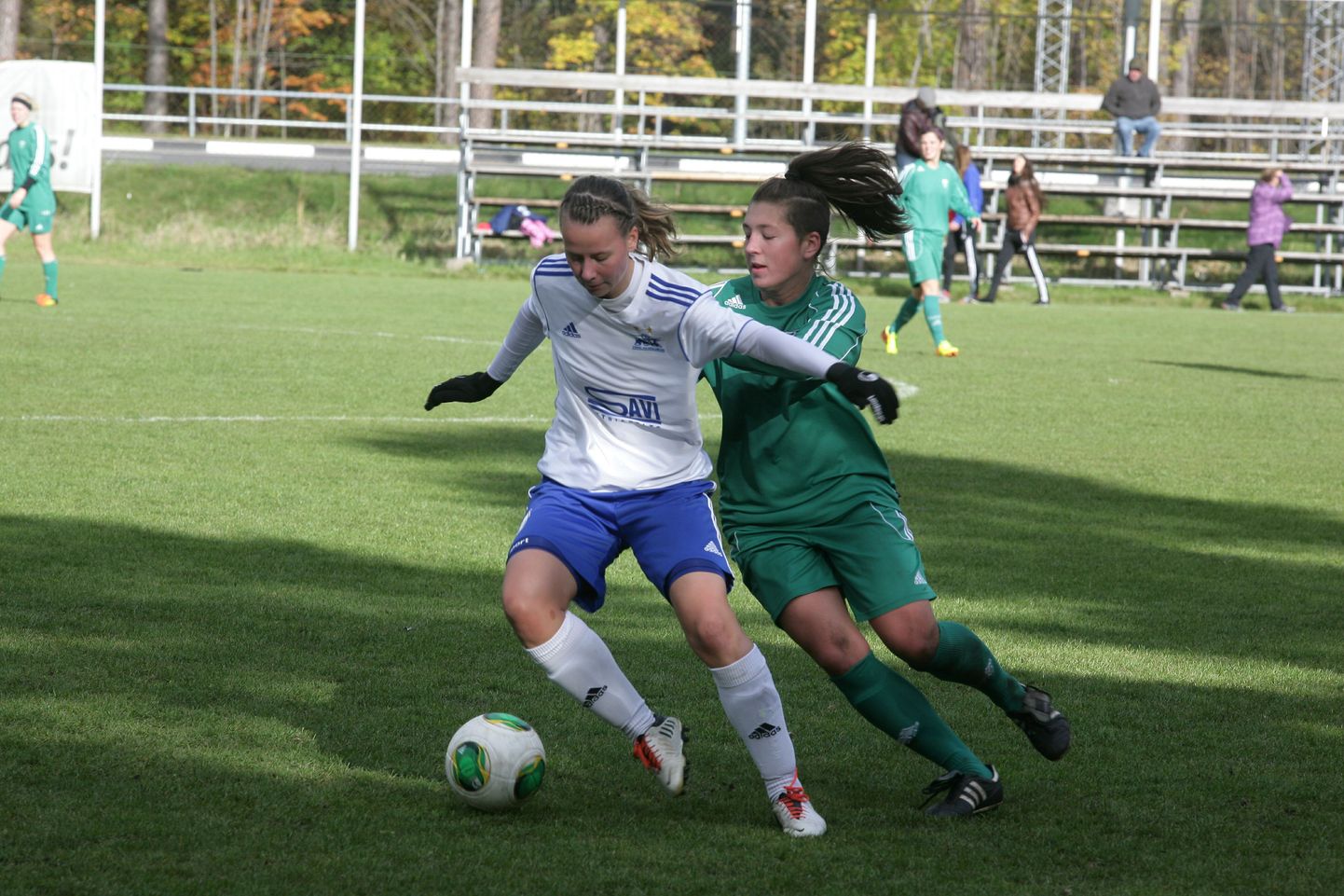 Pärnu jalgpalliklubi naiskond pidi karikafinaalis tunnistama FC Flora paremust. Arhiivifoto.