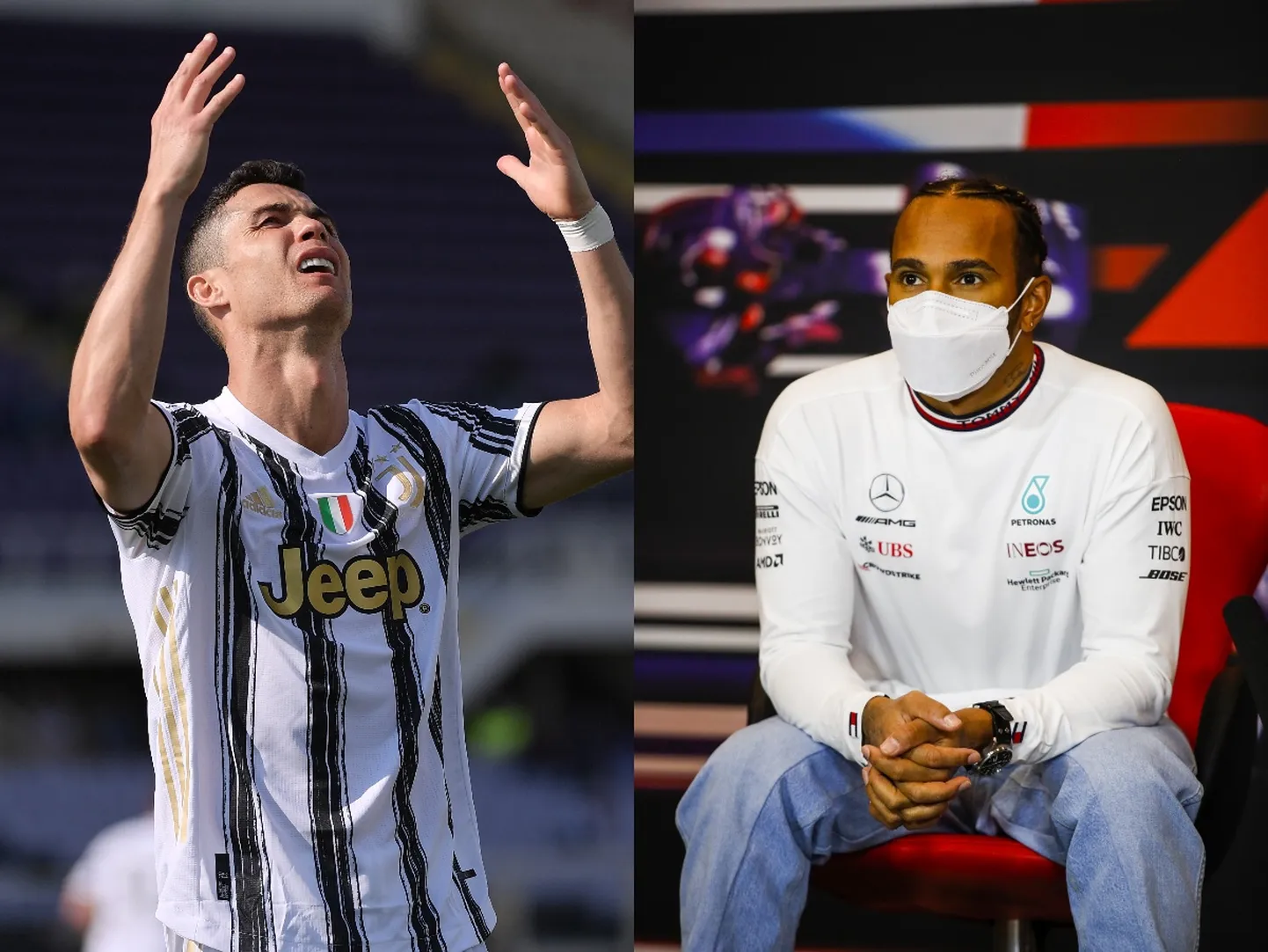 Portugali vutitäht Cristiano Ronaldo, briti vormlistaar Lewis Hamilton.