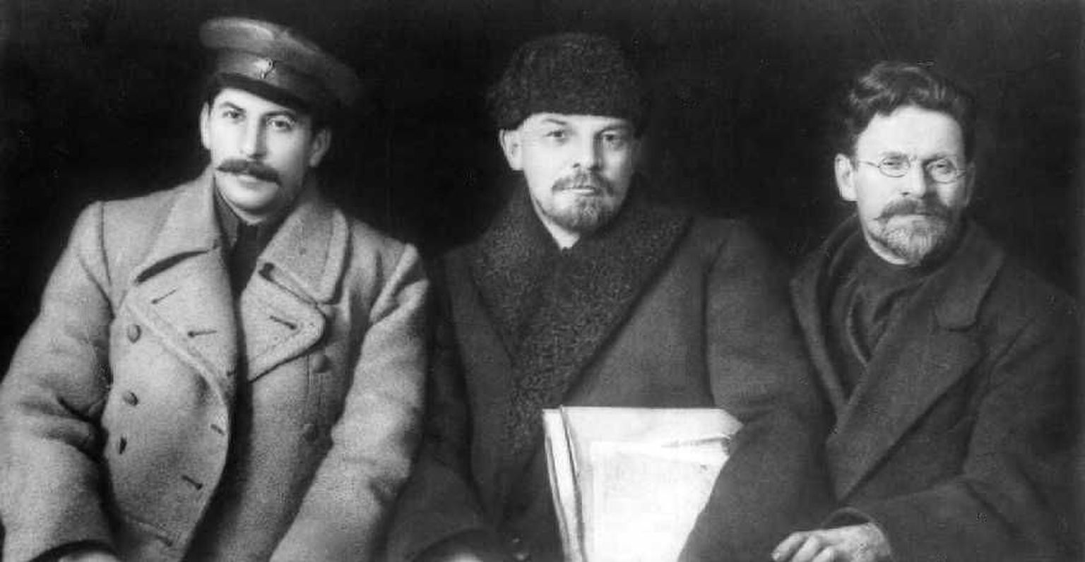 Jossif Stalin, Vladimir Lenin ja Mihhail Kalinin. 1919.