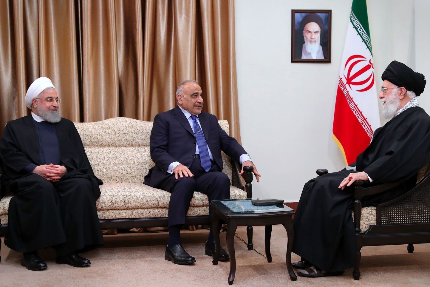 Kaader Ali Khamenei ja Adel Abdul-Mahdi kohtumisest.