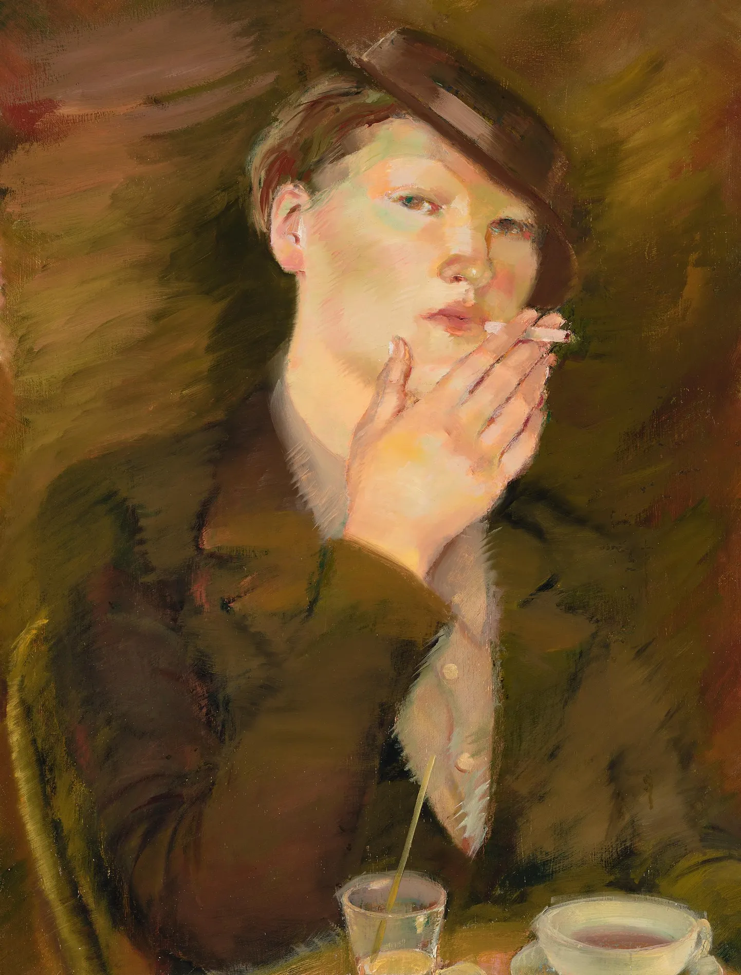 Lydia Mei, «Naine sigaretiga». 1920. aastad. Õli. Eesti Kunstimuuseum.