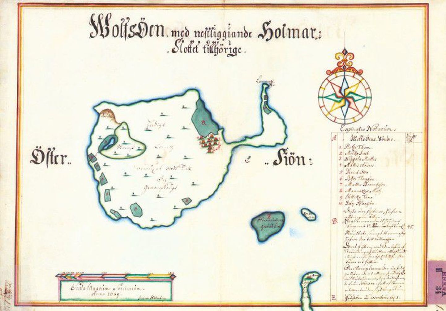 17. sajandi lõpust pärineval Aegna kaardil on saarel võrreldes praegusega pisut teistsugune rannajoon.