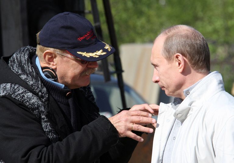 Никита Михалков и Путин на съемках "Утомлённые солнцем-2", Май 2008 года