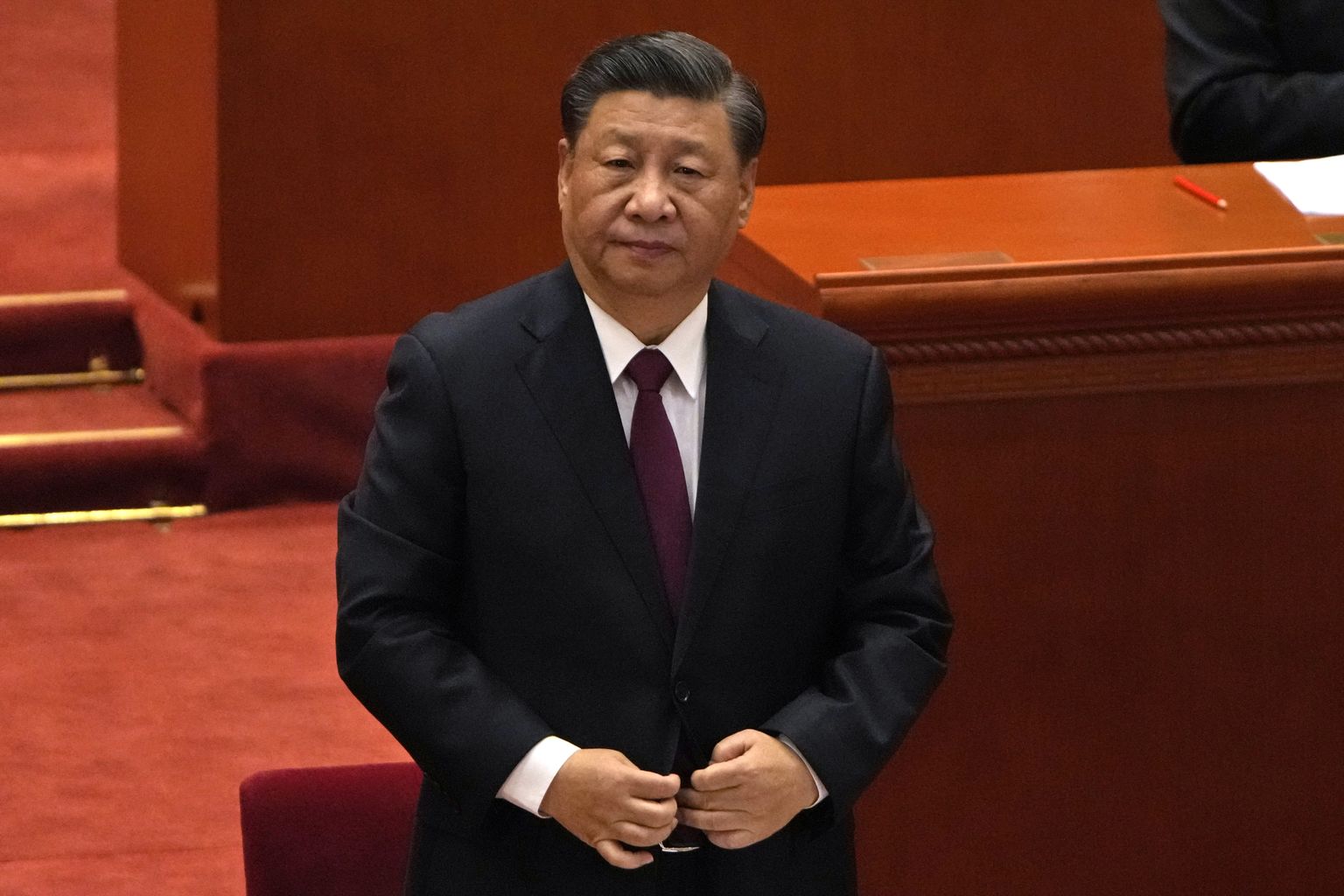 Hiina türann Xi Jinping suures rahvasaalis 8. aprillil 2022.