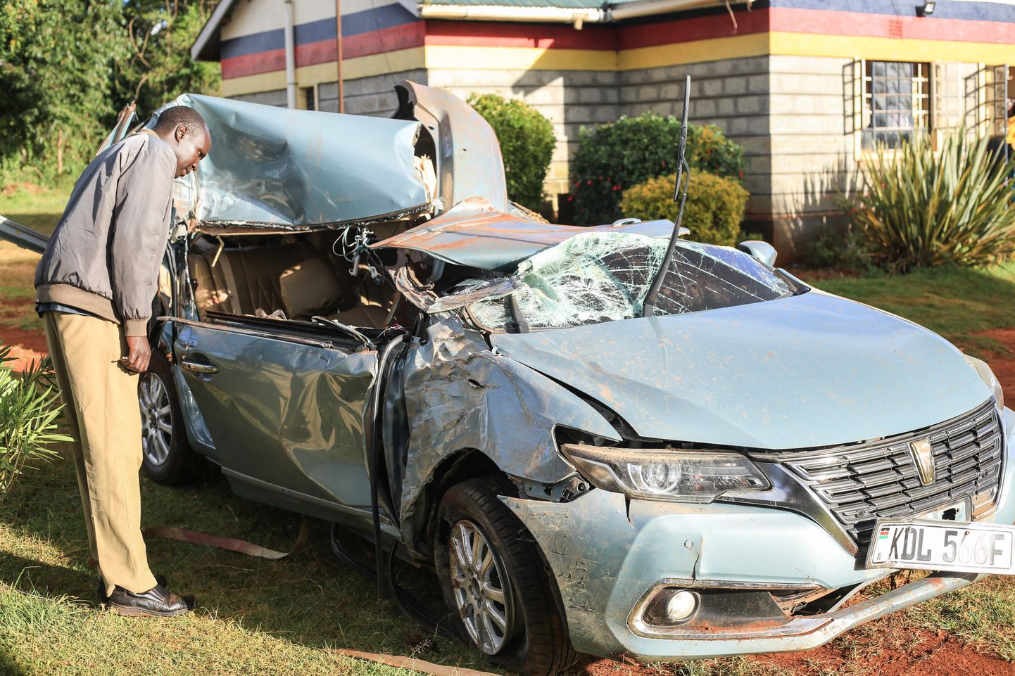Selline nägi välja Kelvin Kiptumi auto pärast õnnetust.