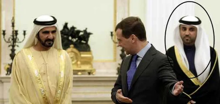 Dubaijas princis ar tēvu, tiekoties ar Krievijas prezidentu Dmitriju Medvedevu 