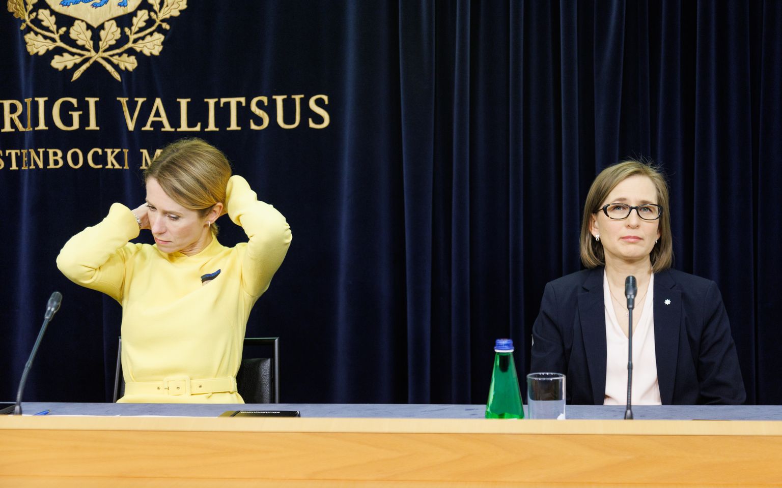 10.11.2022, Tallinn
Valitsuse pressikonverentsil keskkonnaminister Madis Kallas, peaminister Kaja Kallas (vasakul), justiitsminister Lea Danilson-Järg (paremal)
Foto Mihkel Maripuu, Postimees