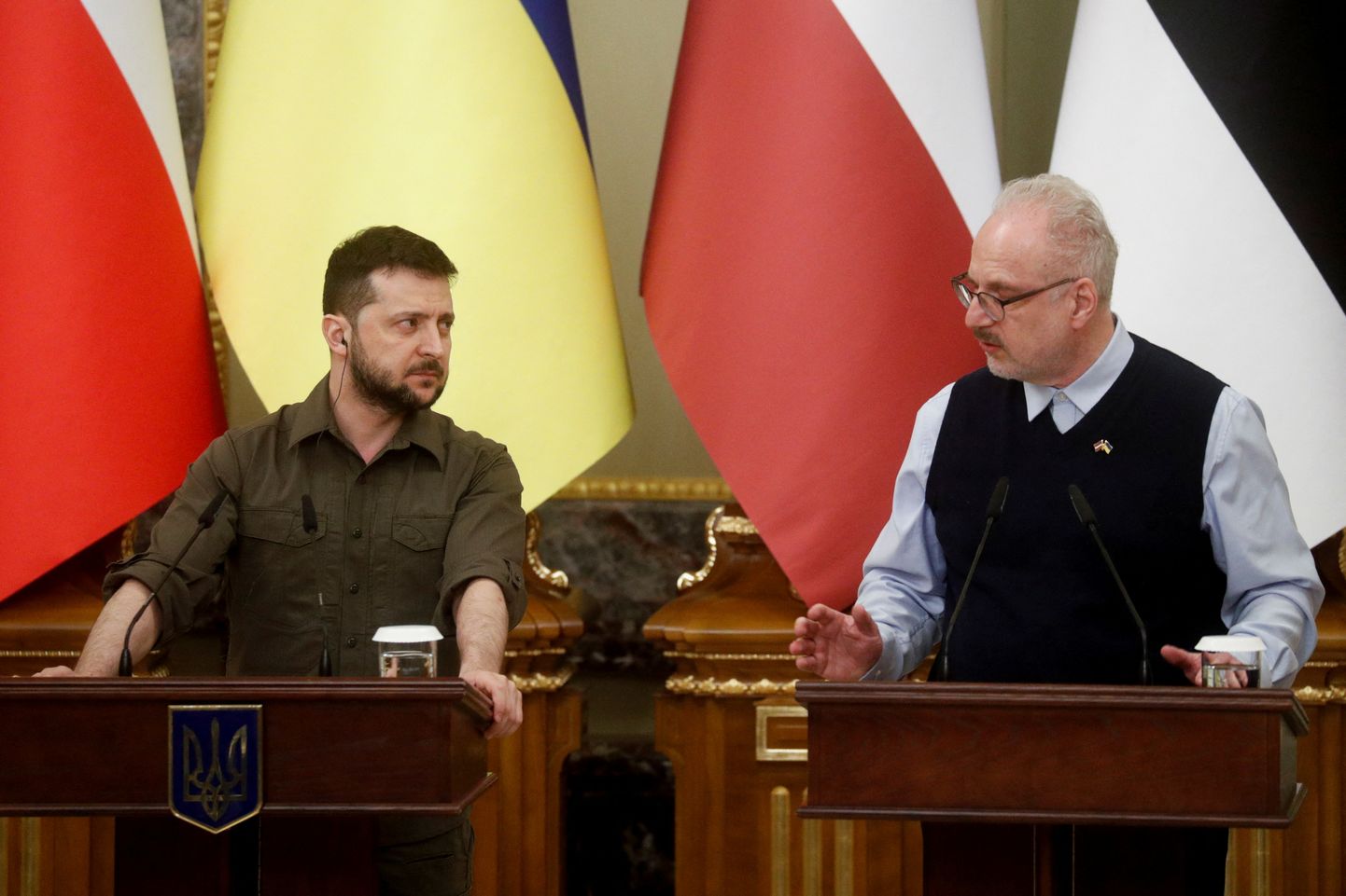 Президенты Украины и Латвии Владимир Зеленский и Эгил Левитс