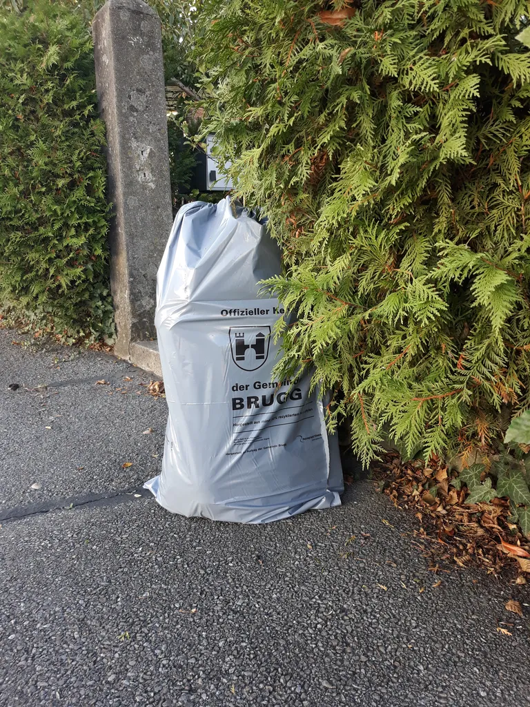 Brugge linna prügikott ootamas oma transporti.