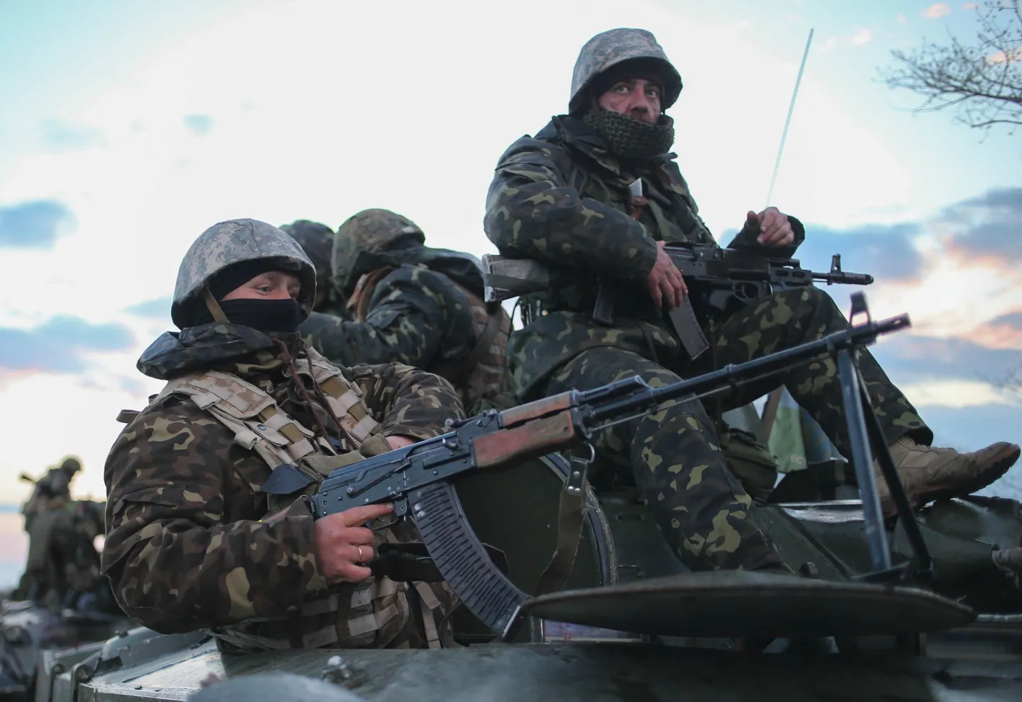 Ukraian sõjaväelased Slovjanskis.