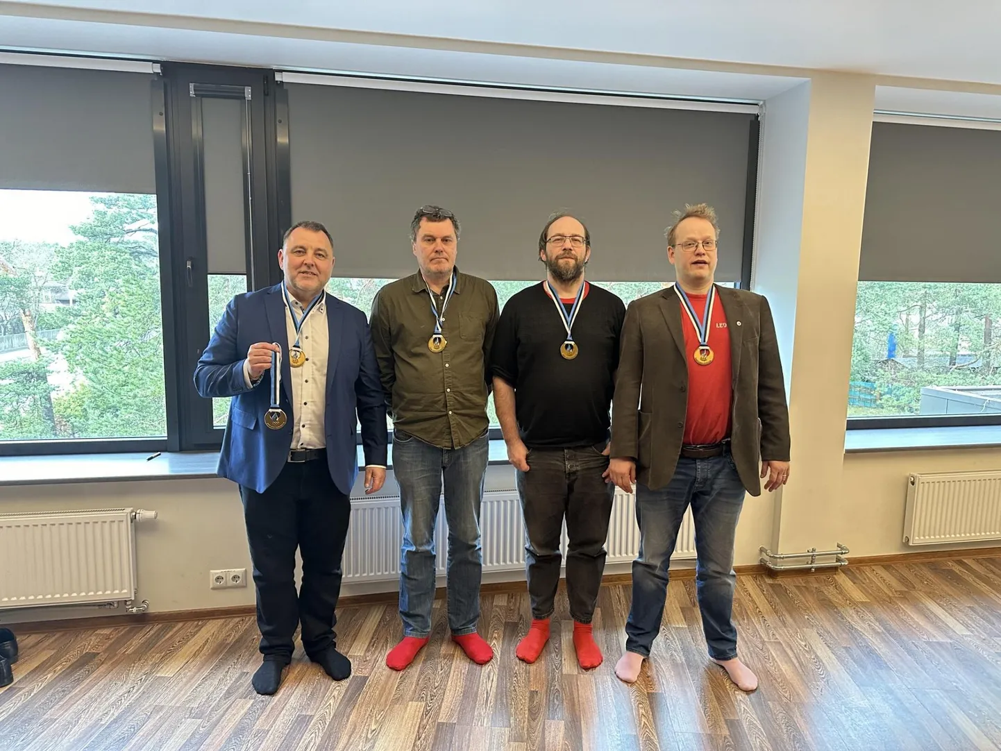 Druva koosseisus tulid tänavuseks Eesti meistriks Sven Sester (vasakult), Olavi Oja, Lauri Baber ja Leo Luks. Pildilt puudub Jaanus Maripuu.