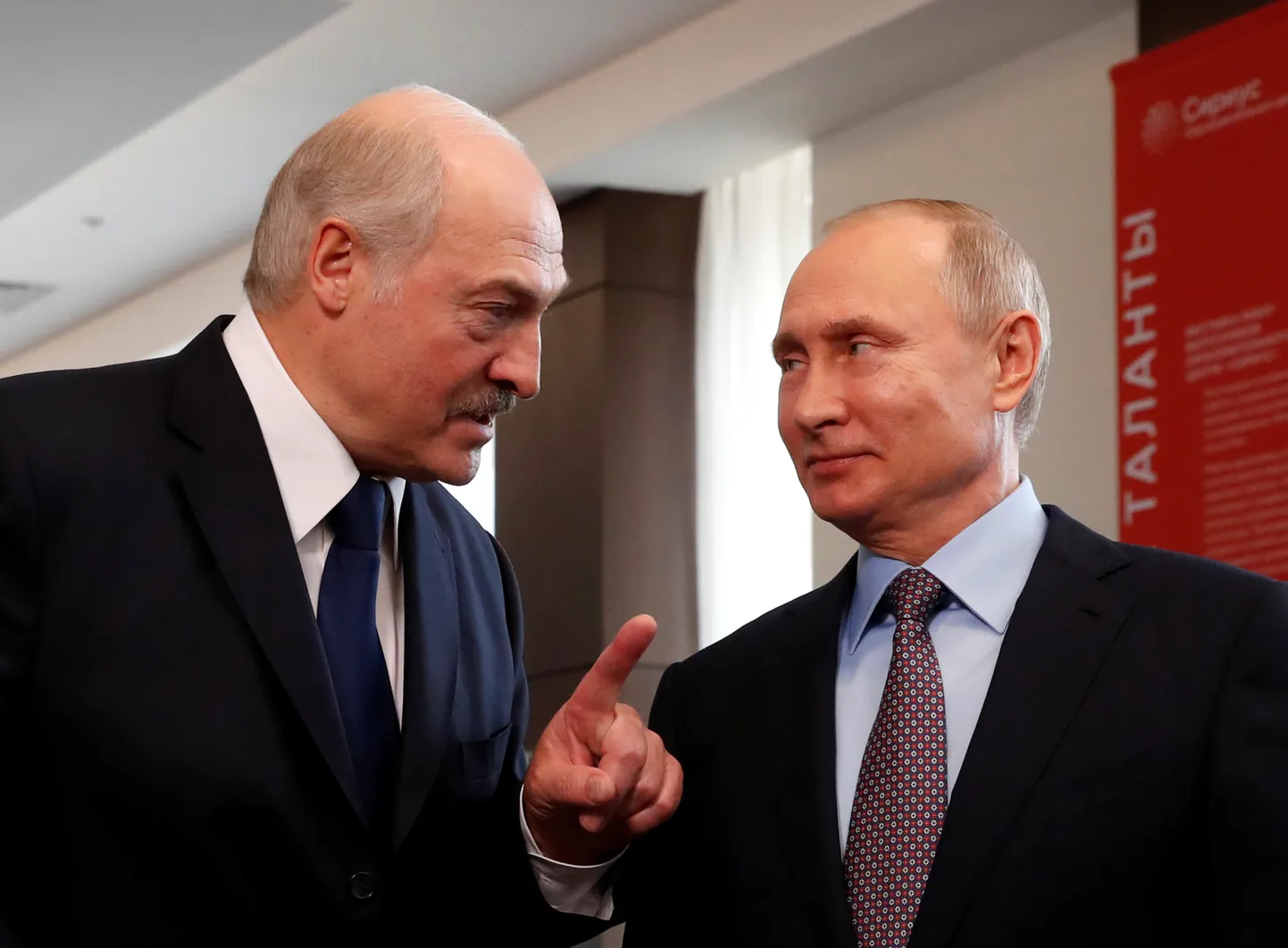 Baltkrievijas autoritārais līderis Aleksandrs Lukašenko, Krievijas prezidents Vladimirs Putins. Ilustratīvs foto.