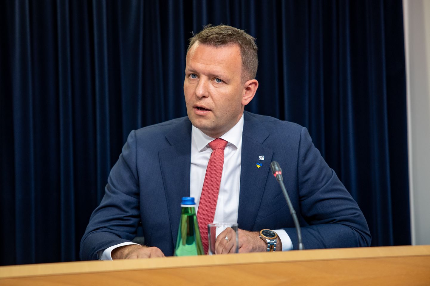 21.07.2022. Tallinn. Valitsuse pressikonverents. Siseminister Lauri Läänemets. Foto Eero Vabamägi, Postimees