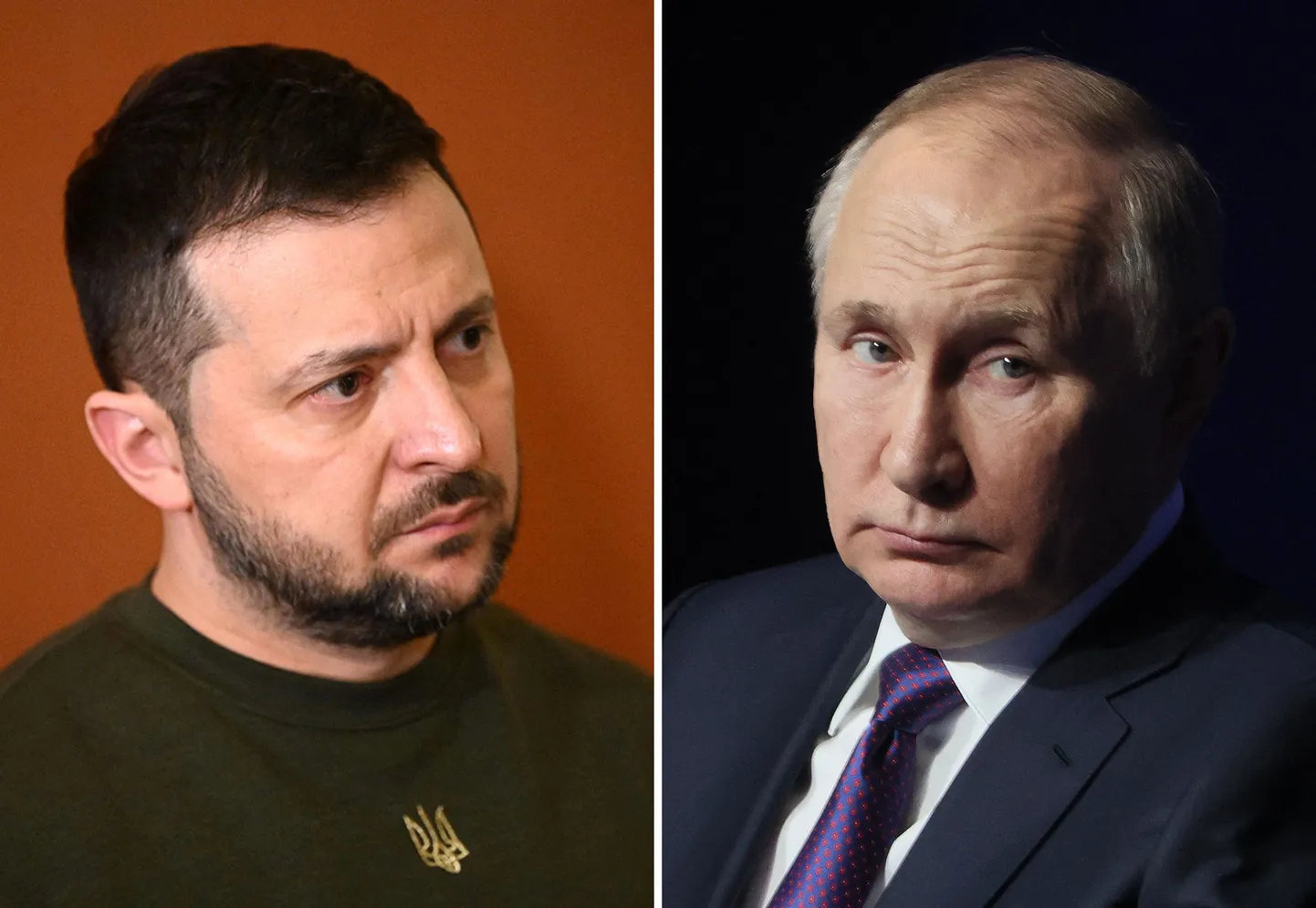 Президент Украины Владимир Зеленский и российский диктатор Владимир Путин