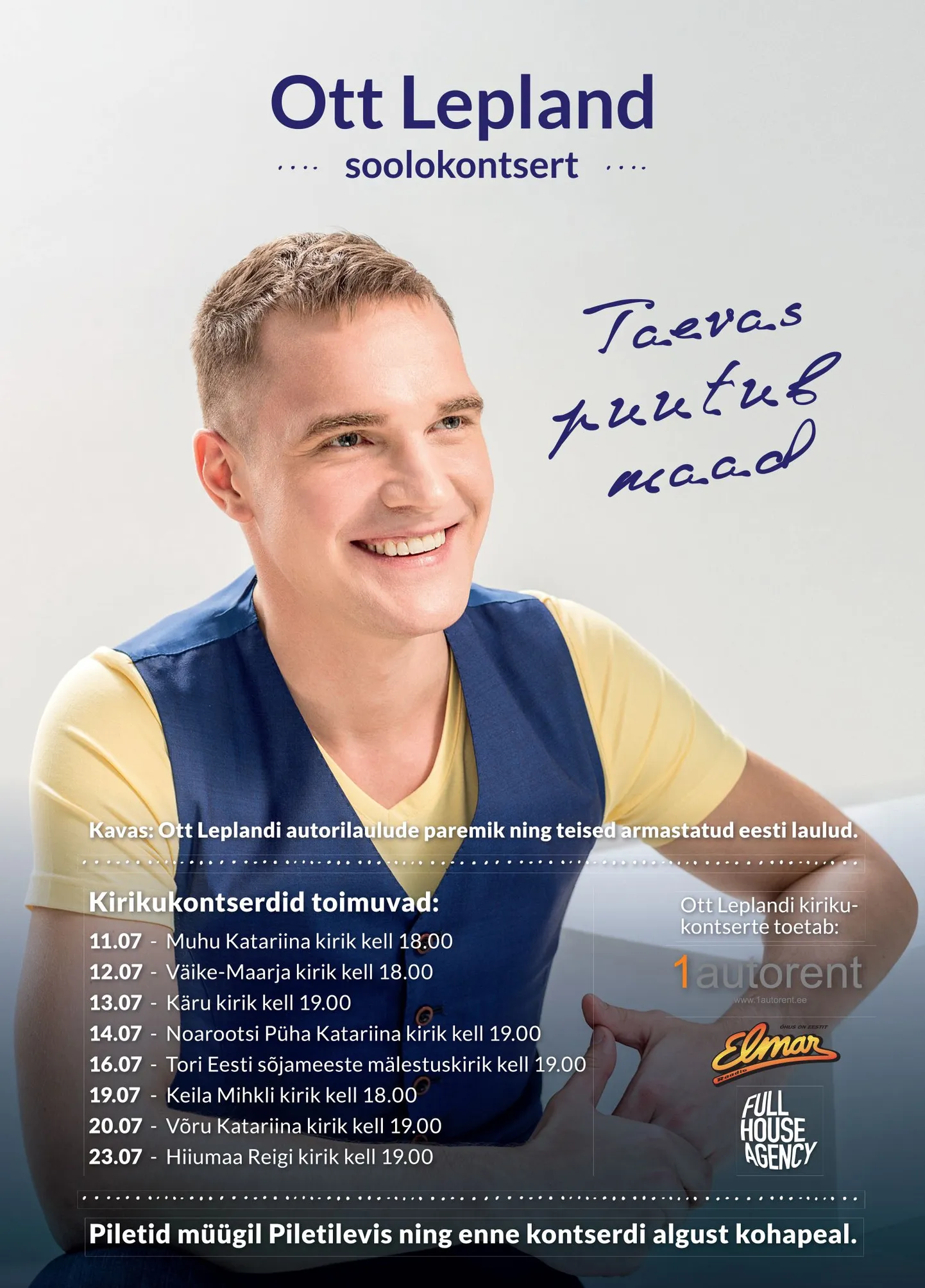 Ott Leplandi soolokontserdid "Taevas puutub maad"