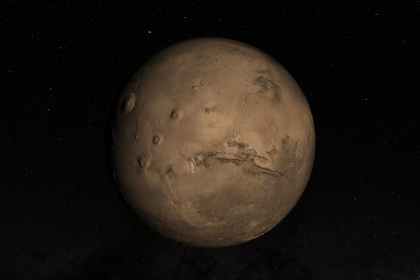 Mars. Keskel on näha ka Valles Marinerist.