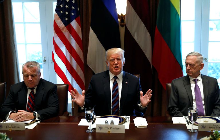 John Sullivan, Donald Trump ja James Mattis kohtumisel Balti riikide riigipeadega.