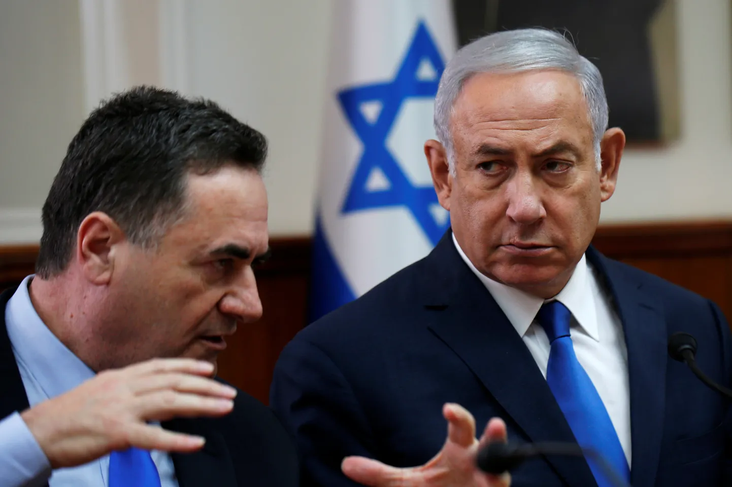 Iisraeli luureminister Yisrael Katz ja peaminister Benjamin Netanyahu.