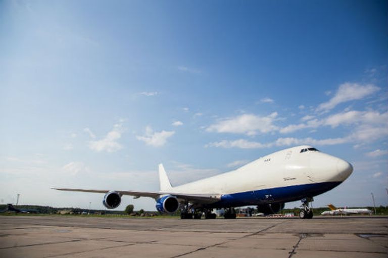 Aviokompānijas «Atlas Air» gaisa kuģis Boeing 747-8 Freighter starptautiskajā lidostā «Rīga» 