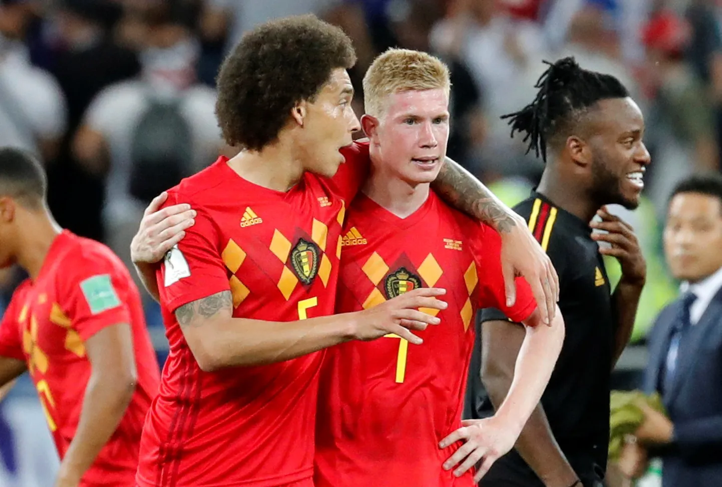 Belgia koondislased Axel Witsel (vaskul) ja Kevin De Bruyne.