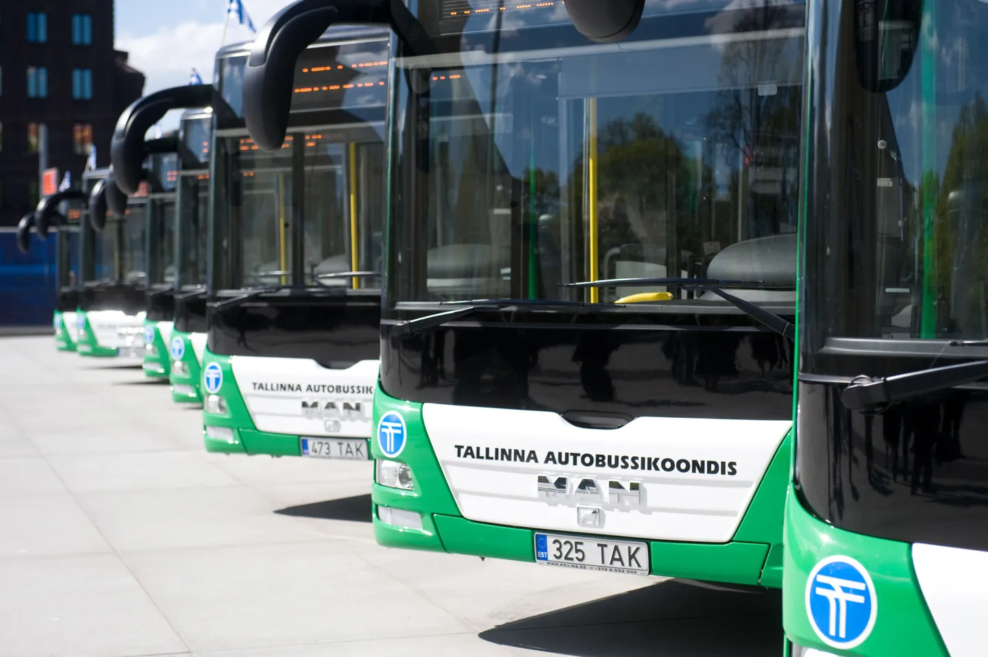 Uued bussid Vabaduse väljakul.