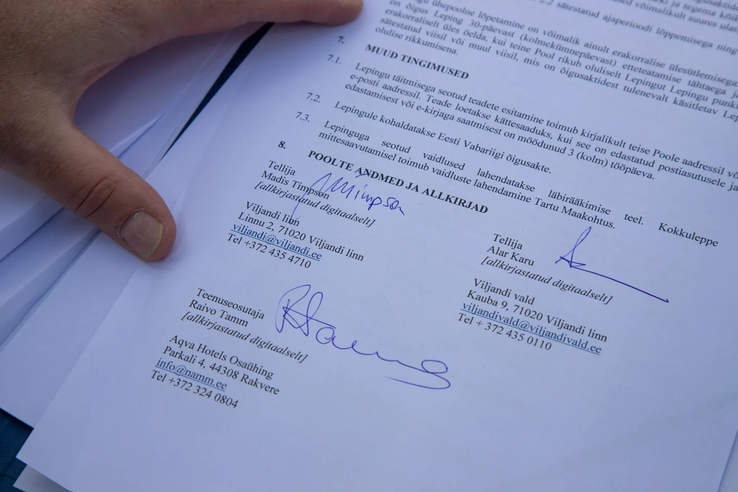 Need allkirjad peavad tooma Viljandisse veekeskuse, ujula ja spaahotelli.