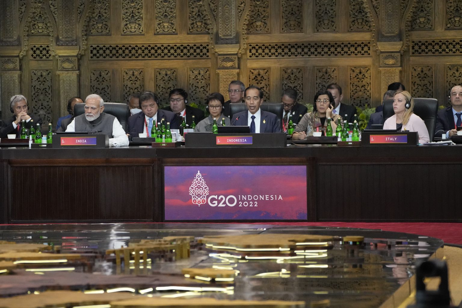 Indoneesia president Joko Widodo kõnelemas G20 kohtumisel.